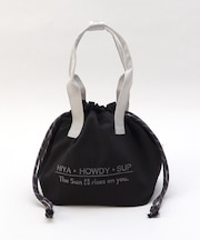 ロープ付き保冷巾着バッグ BK