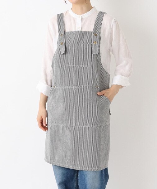 ヒッコリーストライプエプロン M BK ＜212Kオリジナル＞