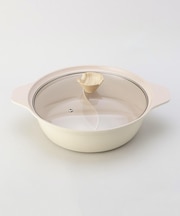 フィオーレ セラミック加工IH対応ガラス蓋付二食鍋26cm