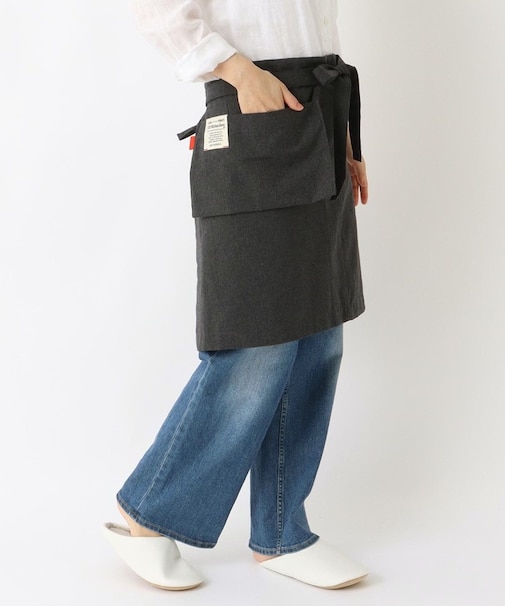 ギャルソンエプロン リサイクルコットン チャコール