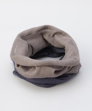 極暖シルク ネックウォーマー13 紺×銀 <絹屋>