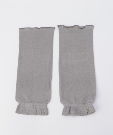 極暖シルク 薄手レッグウォーマー 鉛色 ＜絹屋＞