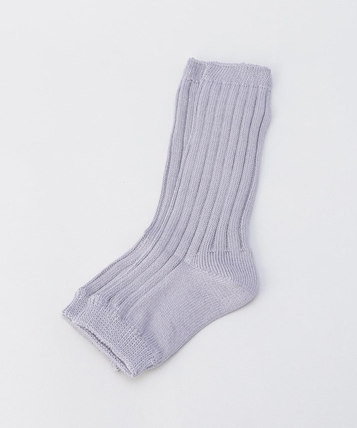 シルクとオーガニックコットン つま先あきソックス 藤色 ＜絹屋＞