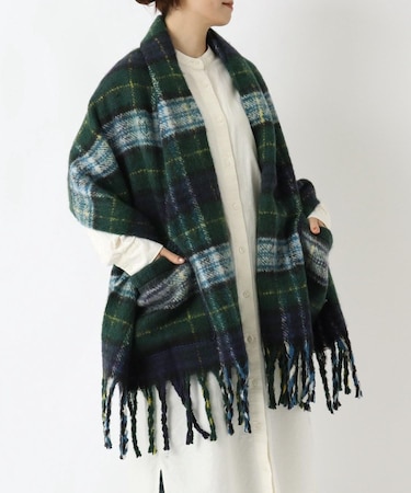 ポケットブランケット タータンネイビー