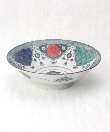 Shonzui 色絵瓔珞紋 サラダめん鉢