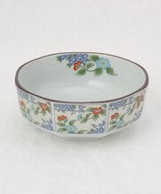 八角中鉢 茶銀彩