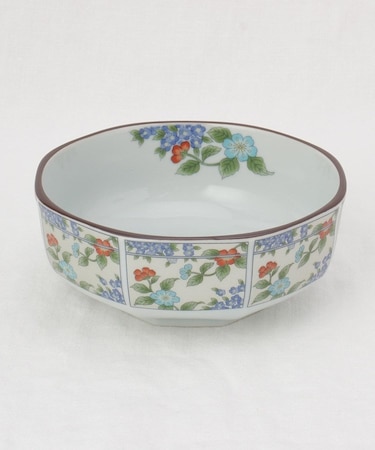 八角中鉢 茶銀彩