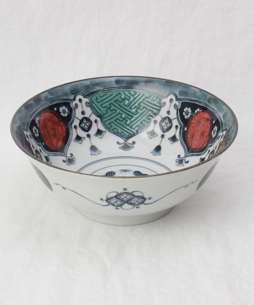 Shonzui 色絵瓔珞紋 らーめん鉢