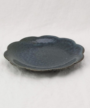 和花 大皿 青藍