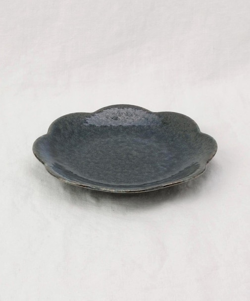 和花 中皿 青藍