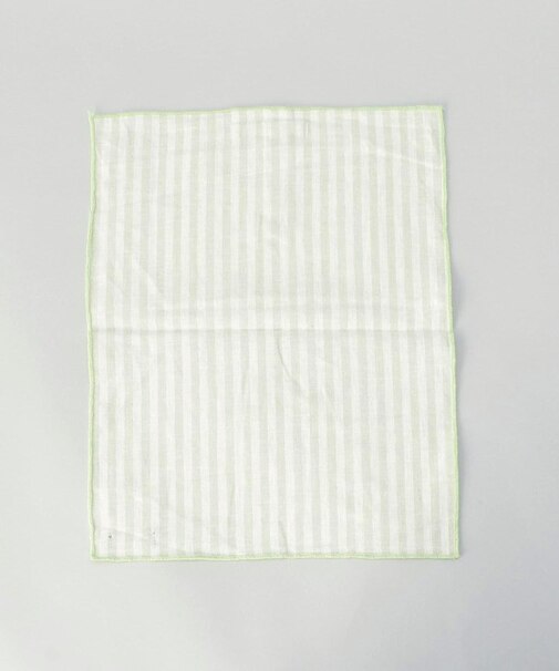ブロックストライプ リネンコットン キッチンクロス S 30x40cm LGR ＜212Kオリジナル ＞