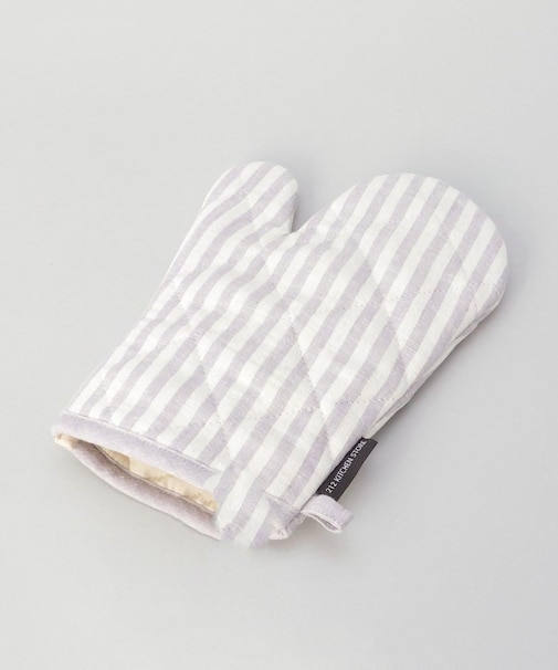 ブロックストライプ リネンコットン ミトン LPU <212Kオリジナル >