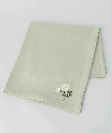 刺繍フラワー マーガレット マルチクロス 130x130cm GR ＜212Kオリジナル ＞