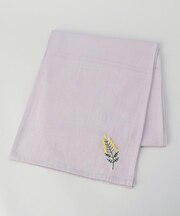 刺繍フラワー ミモザ マルチクロス 130x130cm PU <212Kオリジナル >