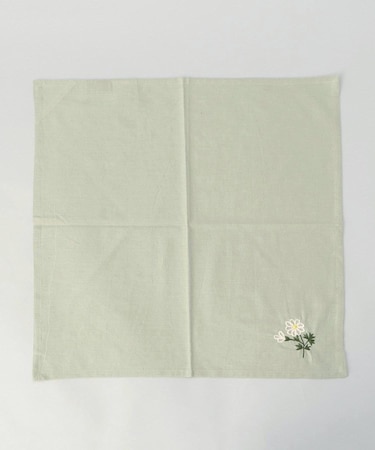 刺繍フラワー マーガレット マルチクロス 50x50cm LGR ＜212Kオリジナル ＞