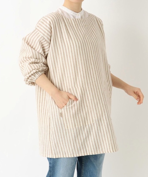 ブロックストライプ リネンコットン スモック NT ＜212Kオリジナル ＞