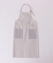 ブロックストライプ リネンコットン フルエプロン LPU <212Kオリジナル >