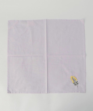 刺繍フラワー ミモザ マルチクロス 50x50cm LPU ＜212Kオリジナル ＞