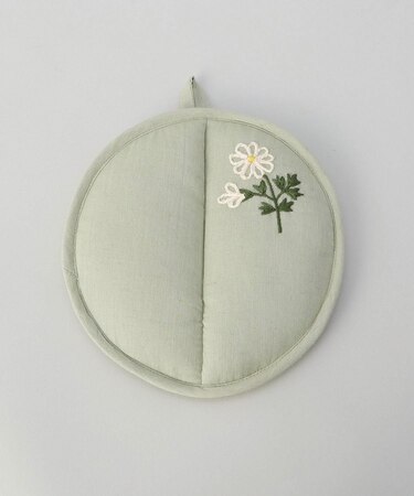 刺繍フラワー マーガレット ラウンドミトン LGR ＜212Kオリジナル ＞