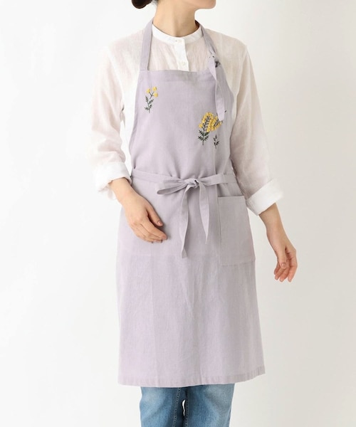刺繍フラワー ミモザ フルエプロン LPU ＜212Kオリジナル ＞｜トゥー