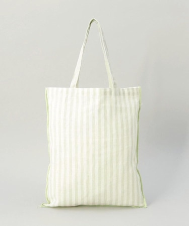 ブロックストライプ リネンコットン エコバッグ LGR ＜212Kオリジナル ＞