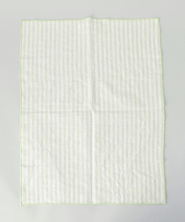 ブロックストライプ リネンコットン キッチンクロス L 45x60cm LGR ＜212Kオリジナル ＞
