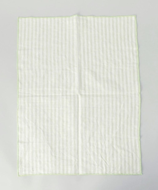 ブロックストライプ リネンコットン キッチンクロス L 45x60cm LGR ＜212Kオリジナル ＞