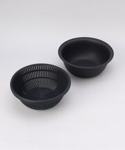 きほんの道具 ザルボウル２点セット 18cm DGY ＜marna  マーナ＞
