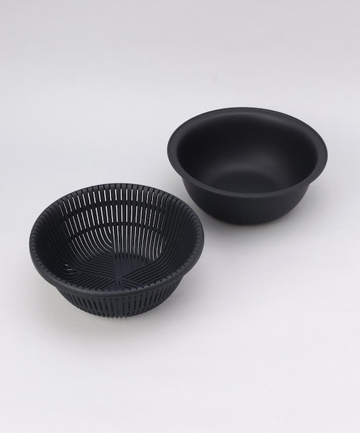 きほんの道具 ザルボウル２点セット 18cm DGY ＜marna  マーナ＞