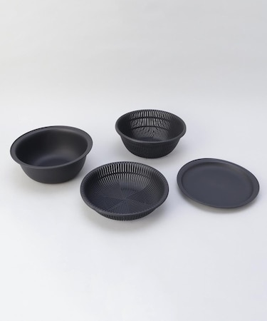 きほんの道具 ザルボウル４点セット 21cm DGY ＜marna  マーナ＞