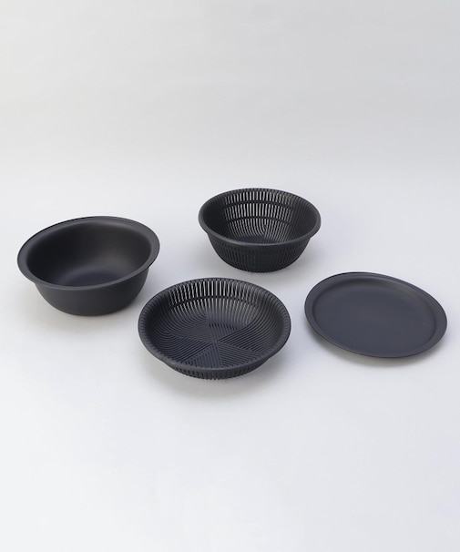 きほんの道具 ザルボウル４点セット 21cm DGY ＜marna  マーナ＞