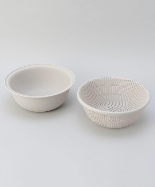きほんの道具 ザルボウル２点セット 21cm GY ＜marna  マーナ＞