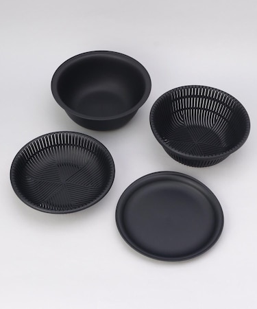 きほんの道具 ザルボウル4点セット 18cm DGY <marna マーナ>