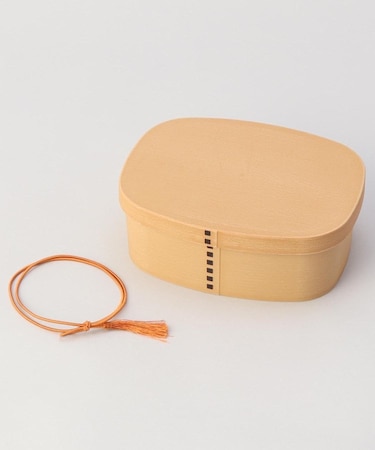 抗菌わっぱワンタッチ一段ランチボックス(大)(仕切付) 白木