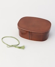 抗菌わっぱワンタッチ一段ランチボックス(仕切付) 茶