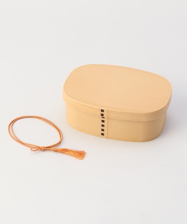 抗菌わっぱワンタッチ一段ランチボックス(仕切付) 白木