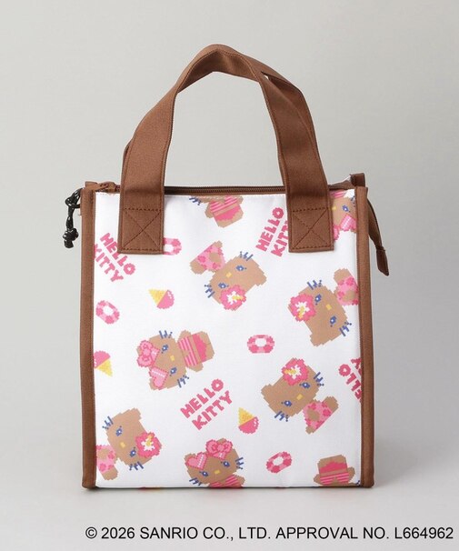 日焼けハローキティ DOT三角マチ保冷バッグ WH