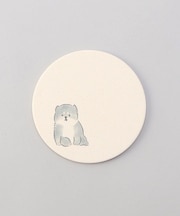 陶器珪藻土コースター mameshiba きょとん