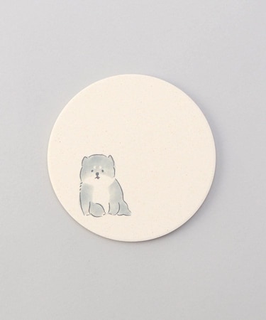 陶器珪藻土コースター mameshiba きょとん