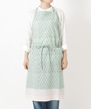 アナヤブロックプリントエプロン GR