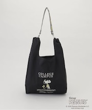 PEANUTS ストラップ付きショッパーバッグ BLACK