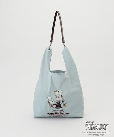 PEANUTS ストラップ付きショッパーバッグ SAX