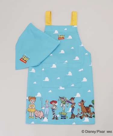 キッズエプロン&頭巾 集合柄 ＜TOY STORY トイ・ストーリー＞
