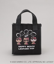 日焼けハローキティ 三角マチ保冷バッグ LEOPARD BK
