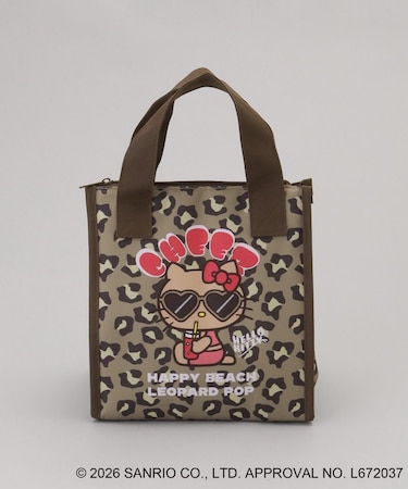 日焼けハローキティ 三角マチ保冷バッグ LEOPARD BR