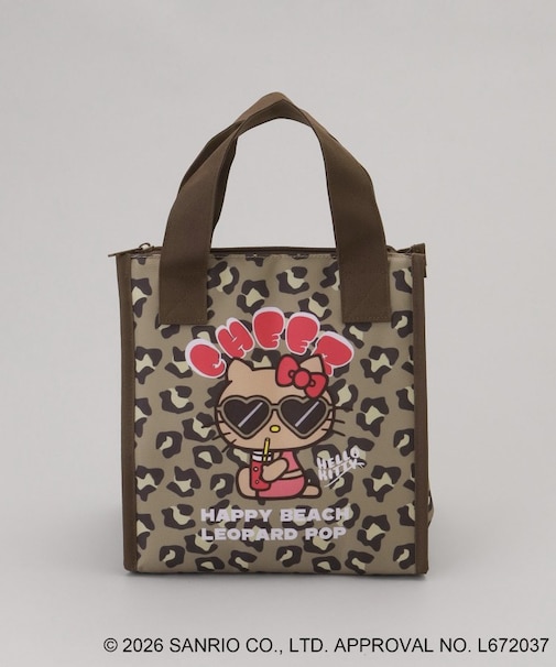 日焼けハローキティ 三角マチ保冷バッグ LEOPARD BR