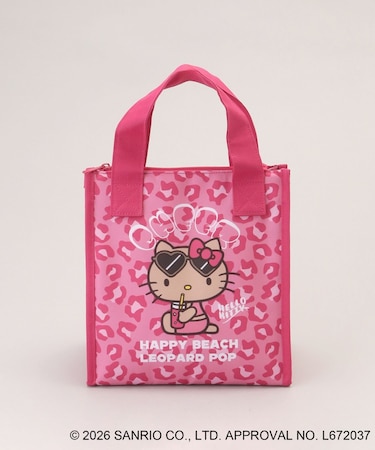 日焼けハローキティ 三角マチ保冷バッグ LEOPARD PK