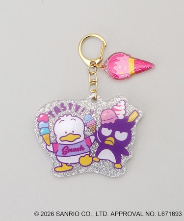 ミラー付きキーリング シルバー HAPIDANBUI ＜Sanrio サンリオ＞