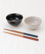 あまね 茶碗 BK×PK
