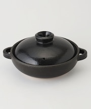 日常茶飯器 黒 平鍋7.5号 持ち手あり